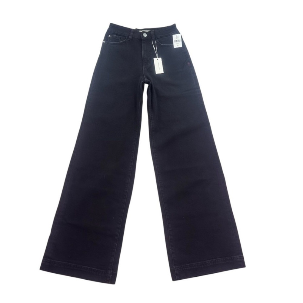 Warp + Weft NCE Nice Cote Wide Leg Black Jeans Size 24 NWT - Picture 13 of 16